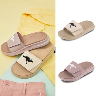 【KangaROOS 美國袋鼠鞋】女 HYPER SLIDE 厚片吐司拖鞋 厚底增高 Q彈避震 （粉、奶茶）
