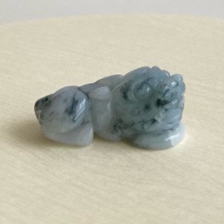 【採霏】天然緬甸玉A貨 翡翠 冰糯種綠飄花招財貔貅(前後有孔洞)玉墜