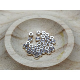 【未滿200不出貨】臺灣現貨/亮面/銀色/輪胎/金屬珠/銀珠/2.5mm/20顆/配飾/DIY/串珠/手作