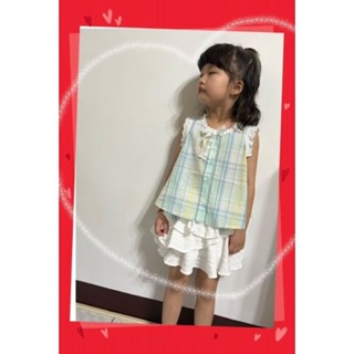 (115)Fei Fei🌻 2025春夏新款🌻 香水娜娜 11551 ⼤格⼦⾞花邊上衣 90-140