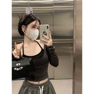 Z.Zebra-new🦓預購🖤辣妹風微透上衣背心兩件套 套裝 兩件套 上衣 T恤 長袖T 素T 背心 吊帶 掛脖背心