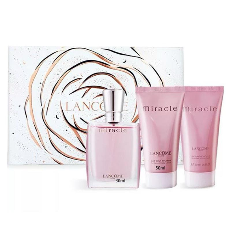 「歷久彌新」LANCOME MIRACLE 蘭蔻真愛奇蹟淡香精禮盒(香水30ml+體乳50ml+沐浴50ml)