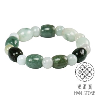 【漢石齋】天然翡翠A貨 手珠手串 飄花種(10mm*9pcs/桶珠9pcs)