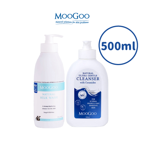 MooGoo慕爾果【直播限定】人氣沐浴乳1+1組 (經典沐浴乳500ml+神經醯胺低敏沐浴乳500ml)