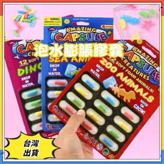 臺灣現貨🏆泡水膨脹膠囊 洗澡玩具 吸水海綿遇水變大 大恐龍小動物 兒童玩水創意玩具 早教遊戲玩具