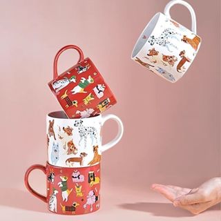 陶瓷水杯 琪思妙想生活400ml大容量馬克杯狗狗陶瓷杯子可愛卡通動物水杯咖啡杯大容量馬克杯耐高溫小狗杯 可愛陶瓷杯