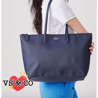 💖VS & CO💖美國outlet代購 Lacoste法國鱷魚輕量級防水防刮帆布大容量拉鍊購物包大方包托特包媽媽包運動包