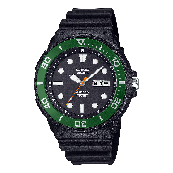 CASIO卡西歐 MRW-230H-1E3V 海洋風格旋轉錶圈腕錶 綠色可樂圈 44.6mm