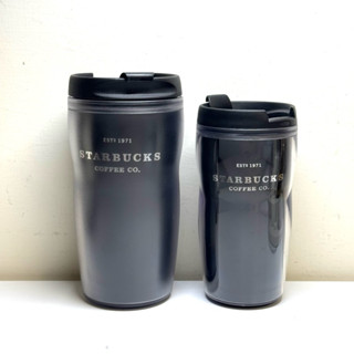 全新絕版 2001年Starbucks星巴克黑色品牌隨行杯（8oz 240ml、12oz 350ml）