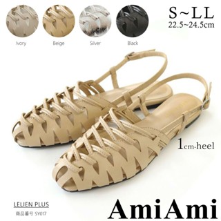 【AmiAmi】日本女鞋品牌英倫街頭風 編織交錯繞帶平底漁夫後帶涼鞋1cm平底 舒適百搭 SY017 復古歐美風日貨