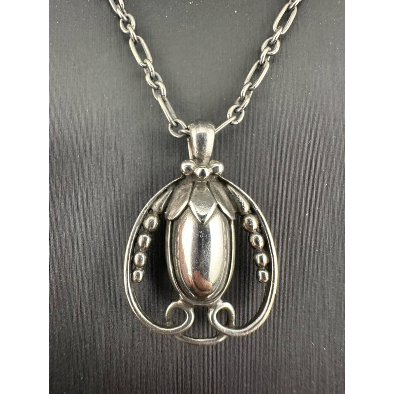 GEORG JENSEN 喬治傑生1990銀石年度項鍊(首刻版，丹麥製)