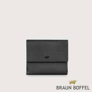 【BRAUN BUFFEL】依雅娜 8卡兩折短夾-黑色(德國小金牛台灣總代理)/BF853-404-BK