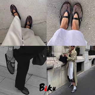 韓 時尚夯品漁網鞋 洞洞鞋軟底瑪莉珍鞋-BIKU/B酷