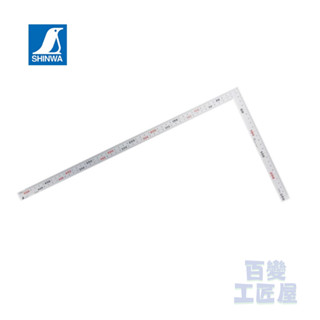 SHINWA 鶴龜 雙面角尺 50公分/公分 厚型 曲尺 鐵工角尺 木工角尺 10405