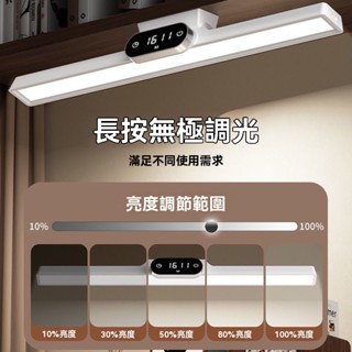 🔥桃園出貨🔥學習護眼燈 時鐘燈 學生宿舍燈 寢室充電書桌閱讀壁掛吸附燈 臥室燈 床頭燈 LED遙控檯燈