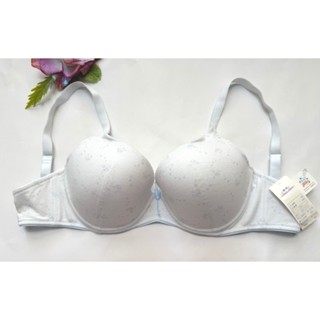 《華歌爾~娉婷》牛奶咖啡紗 印花 吸汗內衣【BB3659】~80E~淺藍色