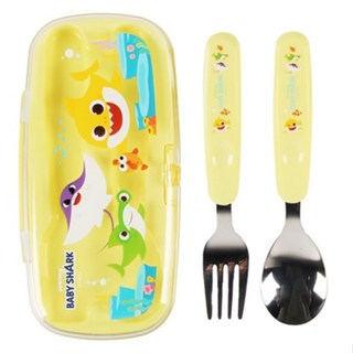 韓國正品 鯊魚家族 鯊魚寶寶 湯匙叉子餐具盒組 【正韓現貨】Lilfant 勺叉盒 嬰兒餐具 勺叉組 湯匙 叉子 不鏽鋼