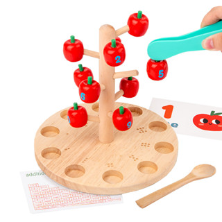 MACRO GIANT 木製蘋果樹 算術遊戲 數學玩具 手指訓練 Apple Tree Digital Toy