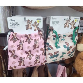 全新 韓國大創 DAISO 迪士尼 Disney 奇奇蒂蒂 滿版棉質束口袋 小物收納 萬用包 束口袋 旅行收納袋