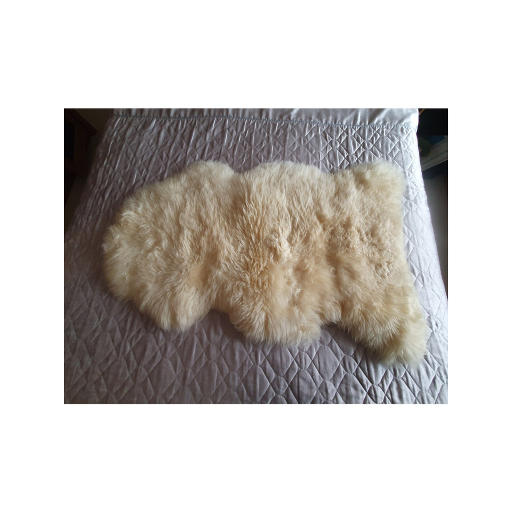 全新 BOWRON 全白真羊皮 羊毛 房間 書房 地毯 椅墊