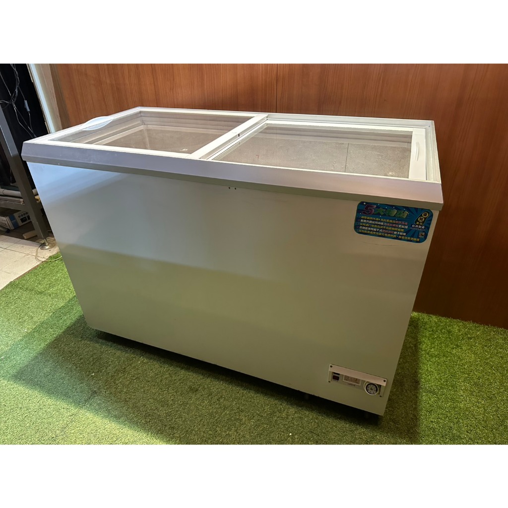 瑞興 4尺3 RS-DF430玻璃推拉式冷凍櫃 414公升 玻璃冰箱 透明冰櫃 冰淇淋冰箱 冷凍櫥櫃 A7189晶選二手