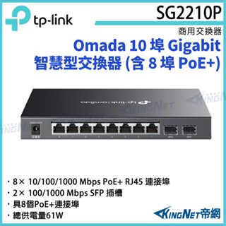 TL-SG2210P TP-LINK Omada 10埠 Gigabit 智慧型交換器 (含 8埠 PoE+)