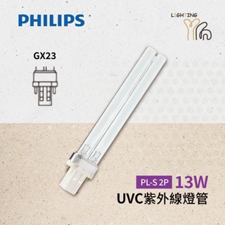【臺北劃得來燈飾】PHILIPS飛利浦 TUV 13W PLS UVC 殺菌燈管 歐洲製 紫外線殺菌燈