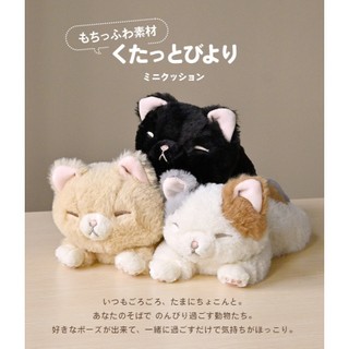 (現貨在台)日本正品 貓咪 娃娃 蓬鬆 絨毛 玩偶 抱枕 擺設 午安枕 手靠 三花貓 M號