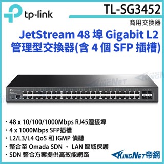 TL-SG3452 TP-LINK JetStream 48埠 Gigabit L2 管理型交換器