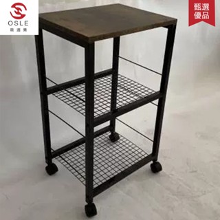 【OSLE 歐適樂】家用臥室床頭櫃置物架簡約附輪鐵藝多層小型收納架可移動客廳邊幾