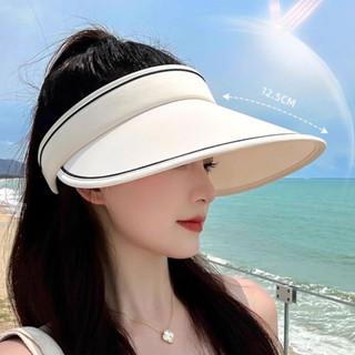 防曬 帽子 遮陽帽 折疊可捲 防曬帽 空頂帽 登山帽 女帽 大簷帽 太陽帽 抗UV 隔熱透氣 台灣現貨【GR210】