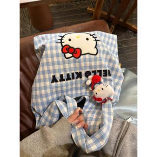 HelloKitty 小眾設計感 格紋 甜美洋氣 大容量手提包 夏季新款 高階感 百搭休閒單肩包女