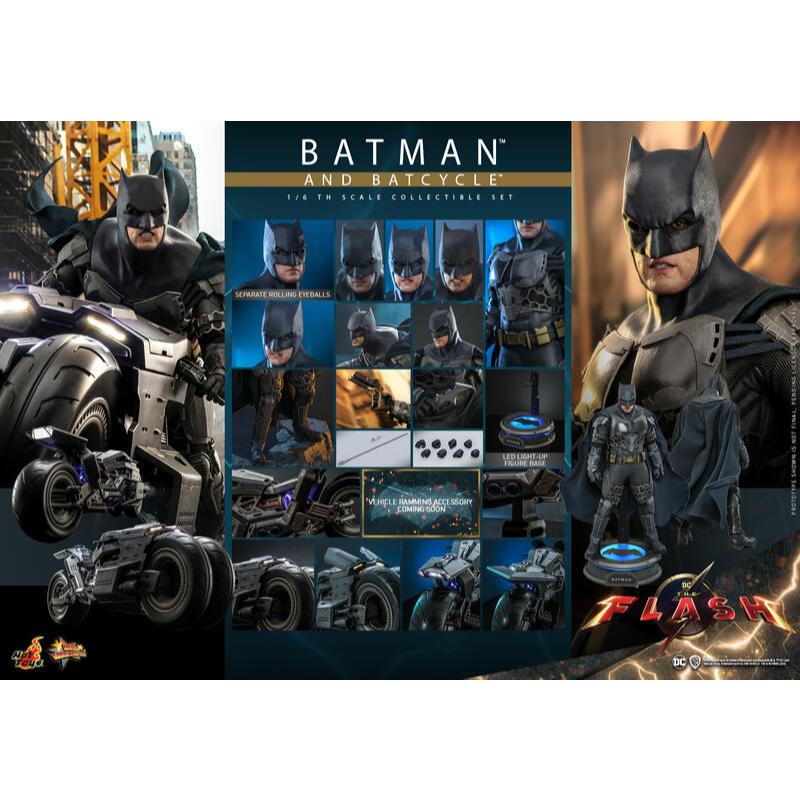 野獸國 Hot Toys 1/6 MMS705 閃電俠 蝙蝠俠 & 蝙蝠機車 套裝組
