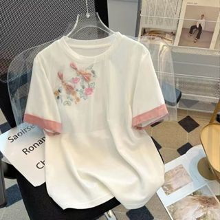 超好看 新中式 刺繡 中式女裝 盤扣上衣 小眾女裝 中國風 民族風服飾 中式上衣 媽媽裝 設計感女裝 中國風服飾