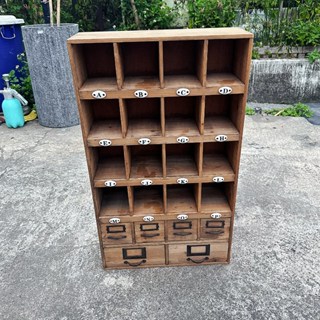 大楊哥二手傢具【復古手賬桌面實木格子架化妝品手辦膠帶顏料文具抽屜置物架收納盒收納櫃 儲物櫃 桌上收納 餐邊櫃】傢俱回收