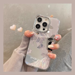 韓版IG兔子鏡面手機殼三星S25 S24 S23 S22 S21 Note20 Ultra S20 FE M34防摔保護
