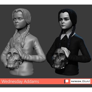 Tazo工坊代印[NOM] 星期三 阿達一族 胸像 Wednesday Addams BUST 3D列印模型
