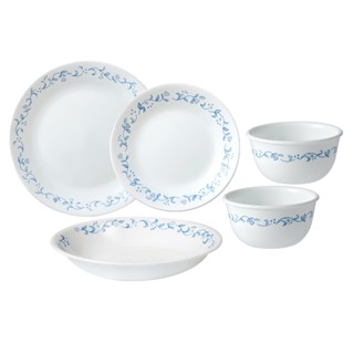 【美國康寧 CORELLE】鄉野藍 5件式餐盤、飯碗組-E01