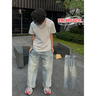［YS] 現貨 實拍clean fit闊腿牛仔褲 百搭 男女不拘 韓版 美式 baggy 街頭 復古 休閒 直筒 神版型
