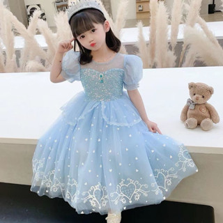 ♥️臺灣現貨♥️女童短袖洋裝 艾沙公主洋裝 愛紗公主 冰雪奇緣 披風洋裝 公主裙 elsa洋裝