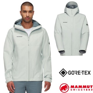 【MAMMUT 長毛象】男 防風透氣 軟殼防水連帽外套 GORE-TEX 登山外套 風雨衣 夾克/鼠尾草銀綠 31420
