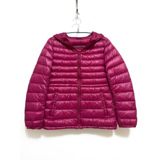 UNIQLO 專櫃 桃紅色 連帽 輕羽絨 外套