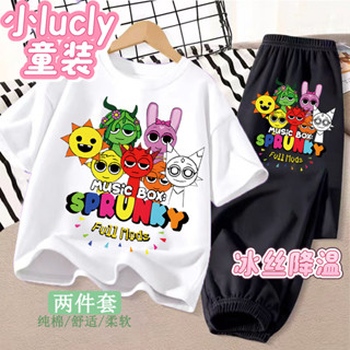 ✨臺灣出貨 Sprunki 節奏盒子兒童夏季套裝 節奏盒子兒童短袖套裝 兒童短袖 短袖T恤上衣 純棉T恤 童裝 幼童衣服