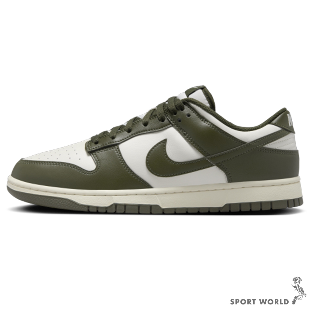 Nike 休閒鞋 男鞋 皮革 Dunk Low Retro 深綠米【運動世界】HF5441-102