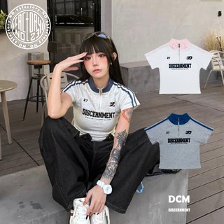 【No.23Factory】(DCM166)DISCERNMENT DCM POLO 拉鍊 美式復古 短版 短T