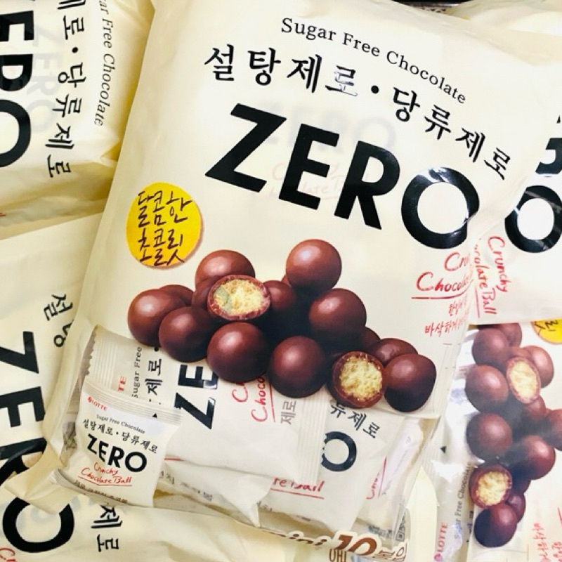 韓國熱賣 🦐蝦皮最便宜🔥韓國零食🇰🇷韓國 樂天 LOTTE Zero 系列 零砂糖巧克力餅乾球   140g