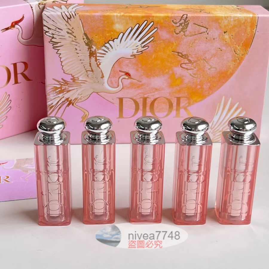 附提袋 Dior 迪奧 001 004 008 012癮誘粉漾潤唇膏 護唇膏 唇膏 口紅 變色唇膏五件套小樣