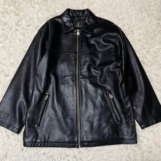 GIANNI VALENTINO 小羊皮拉鍊翻領夾克 皮衣外套