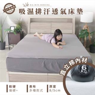 大老婆寢具【吸濕排汗透氣床墊 厚度5/8公分】直立棉 基本款 C/P值高 鳥眼網布 折疊床墊 露營 宿舍床墊 學生床墊