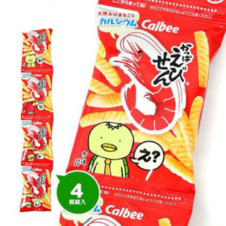 日本🇯🇵卡樂比 原味蝦條4連 串串餅乾 現貨